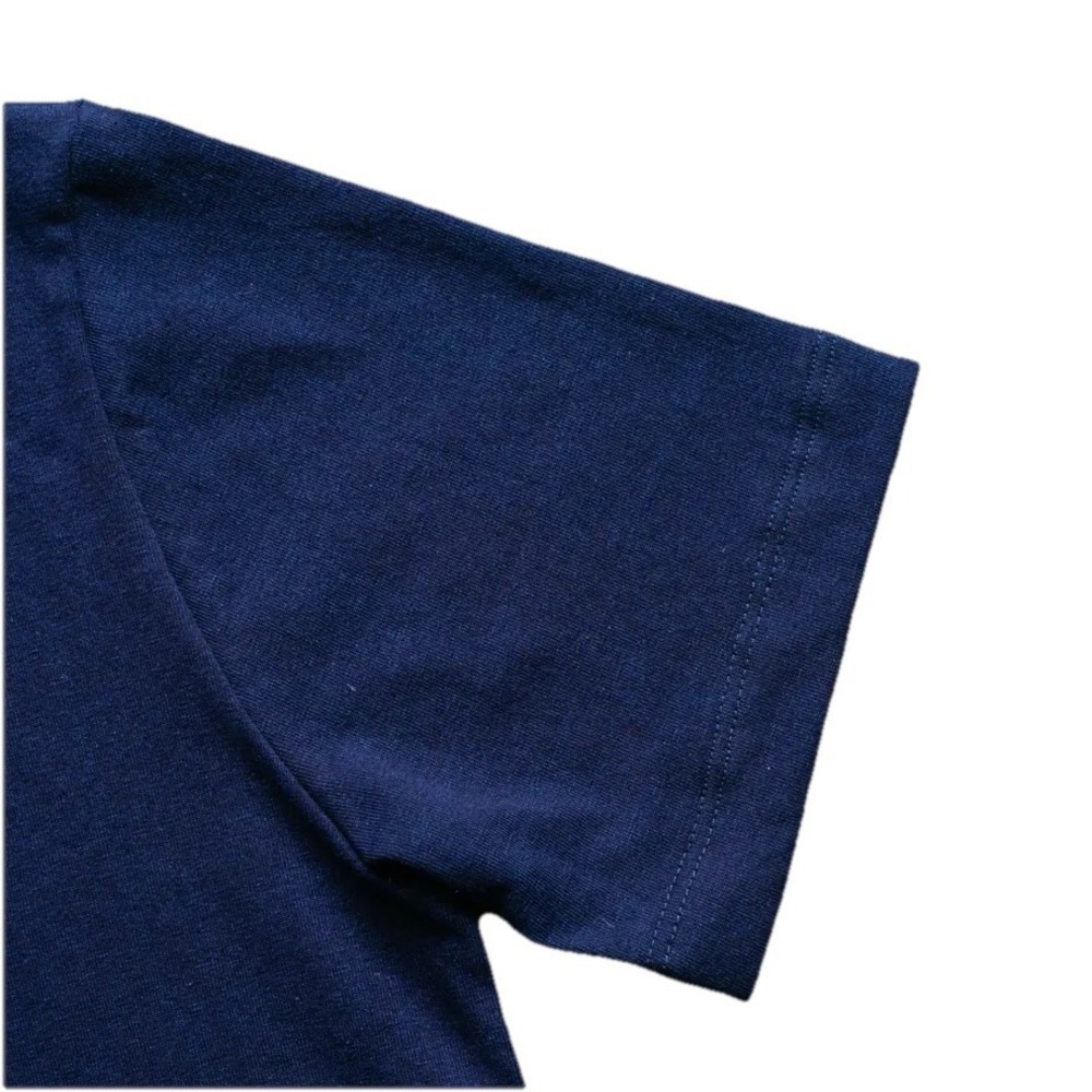 Gustin Mens Medium Navy Blue Short Sleeve Crew Neck Jersey Cotton T-Shirt USA - Picture 3 of 4